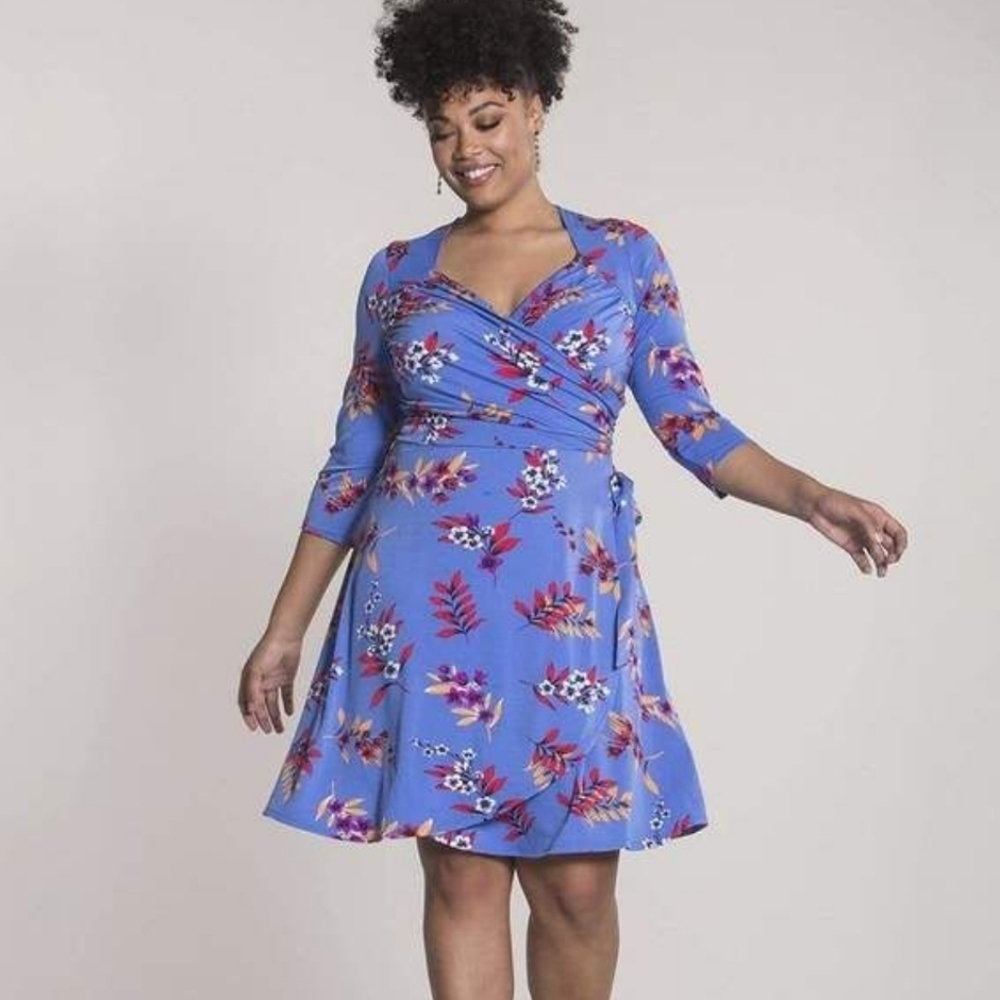 Leota Malibu Ultramarine Sweetheart Wrap Dress